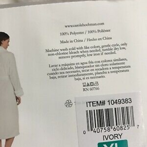 Carole Hochman Plush Wrap Robe Ivory Luxury Soft S - Picture 5 of 8